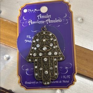 Blue Moon Amulet with Gold and Silver Accents